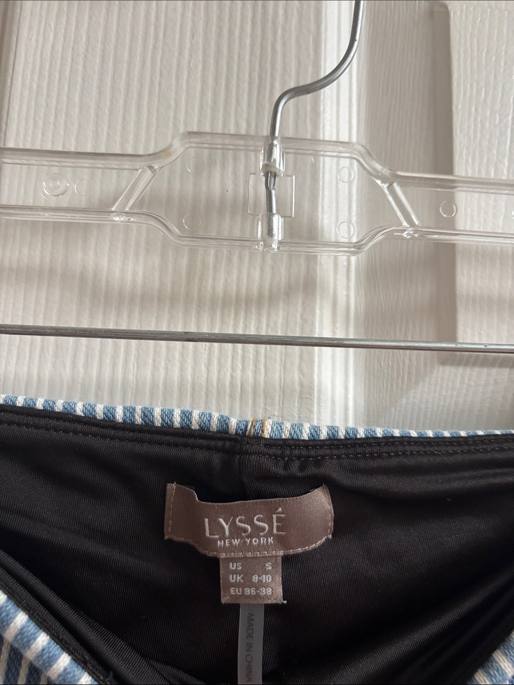 Blue and White Striped Boot-Cut Pants - Picture 2 of 3